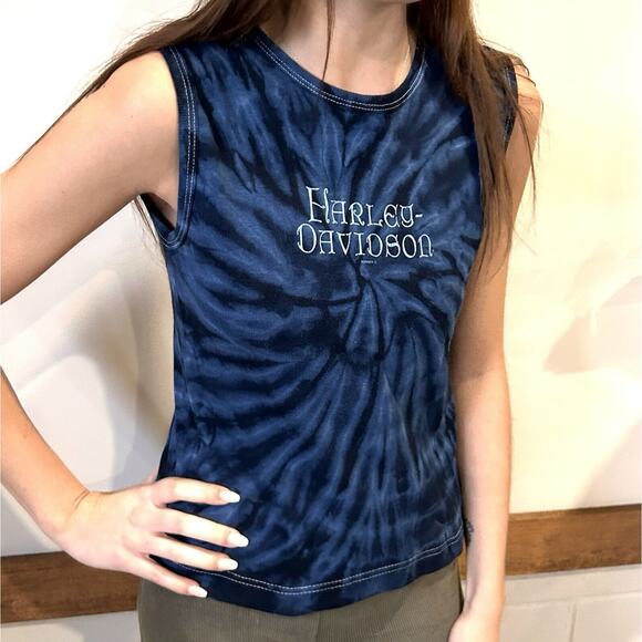 VINTAGE HARLEY DAVIDSON - WOMEN'S MEDIUM - Y2K TIE DYE T-SHIRT - Picture 1 of 7